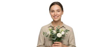 Woman Holding Flower Bouquet Bouquet Transparent Background