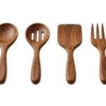 Wooden Cooking Spoons Utensils Set Isolated
