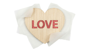 Wooden Love Heart Symbol Paper Envelope Transparent Background