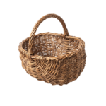 Woven Wicker Basket Isolated on Transparent Background