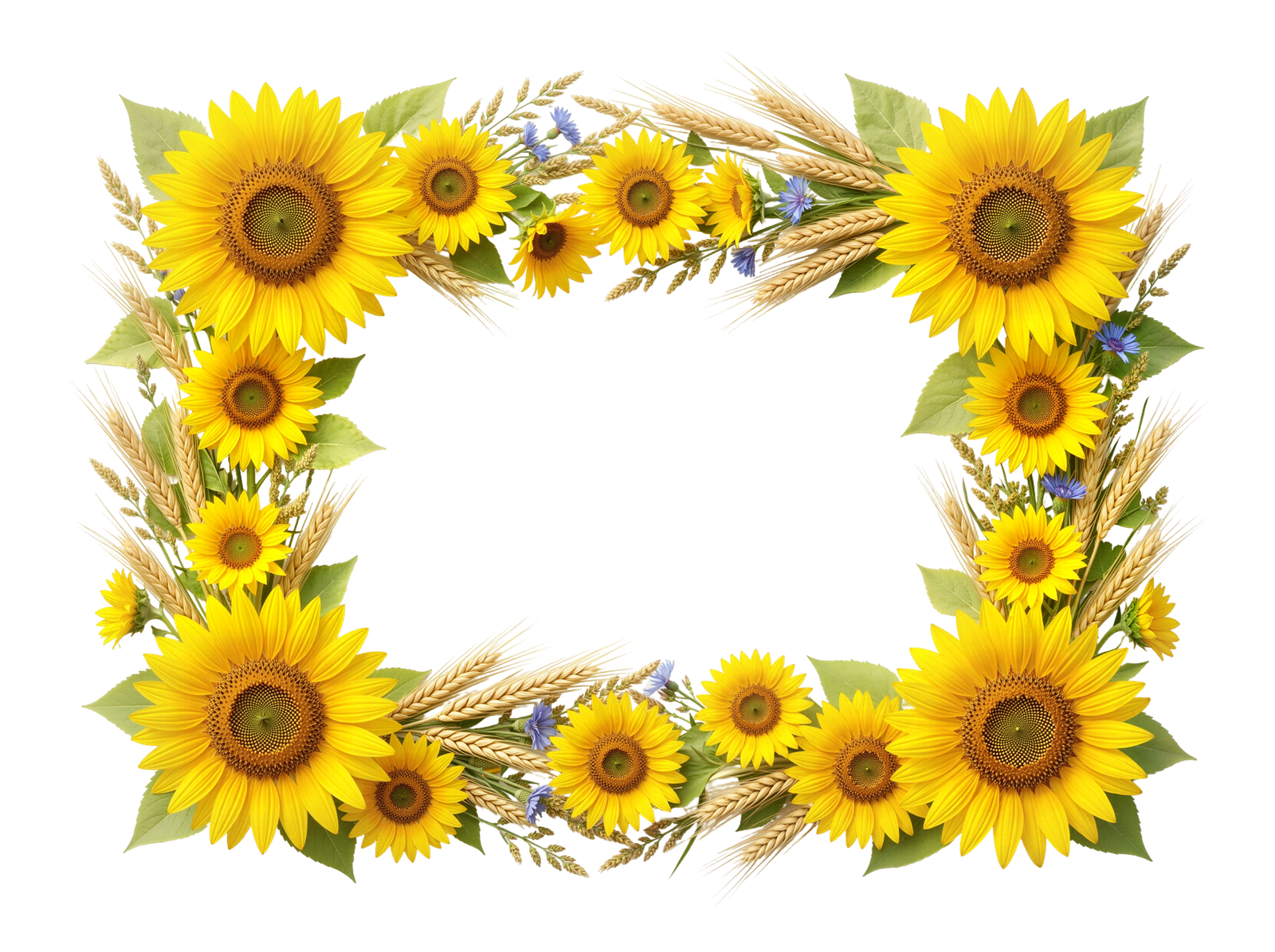 Yellow Sunflower Frame Border