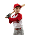 Young Boy Baseball Player Holding Bat Ready to Hit