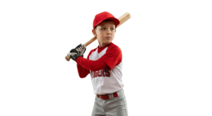 Young Boy Baseball Player Holding Bat Ready to Hit