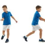 Young Boy Playing Tennis Hitting Tennis Ball Sequence